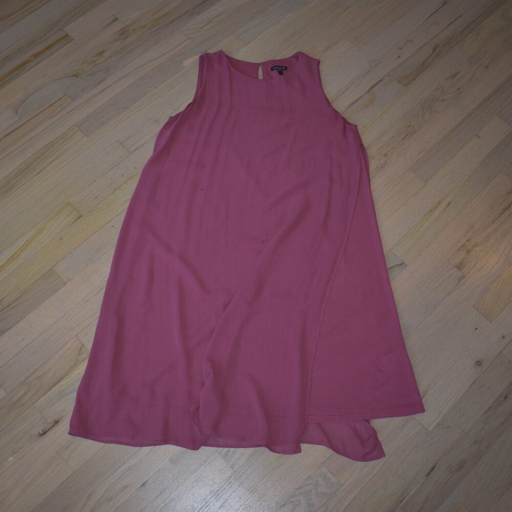 Eileen Fisher 100% Silk Rosewood Jewel Neck